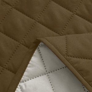 Quilted Sofa Cover With Pocket | Camel