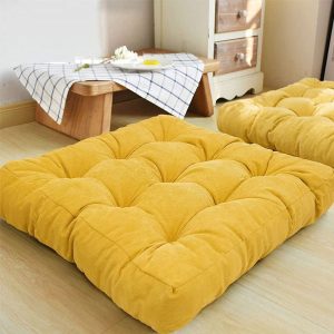 Square shape floor cushion filled with Ball Fiber