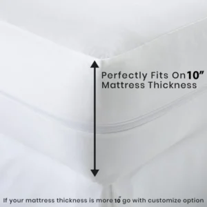 Premium Terry Cotton 100% Waterproof Zipper Mattress Protector In White Color