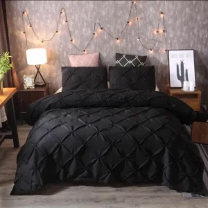 funky gadgets White & Grey Pinch Pleat Duvet Cover Bedding Set With Pillowcases Thread Count 140 Polycotton Poly Cotton Bed Sheet Covers Sets 4