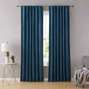 Pair Of Premium Velvet Eyelet Curtain- Zink Color