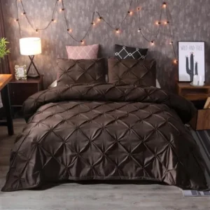 funky gadgets White & Grey Pinch Pleat Duvet Cover Bedding Set With Pillowcases Thread Count 140 Polycotton Poly Cotton Bed Sheet Covers Sets 4