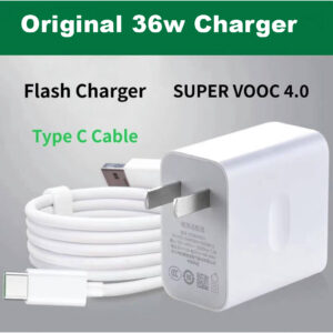 Original 36W Super Fast Charger With Fast Charging Cable – 36W Super VOOC Charger