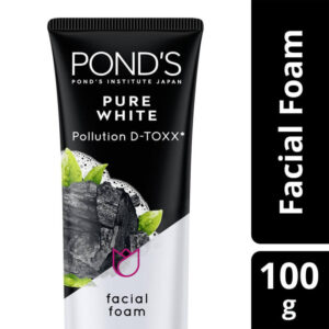 Pond's Pollution D-Toxx Face Wash – Pure White Charcoal Cleanser 100g for Fresh & Clear Skin