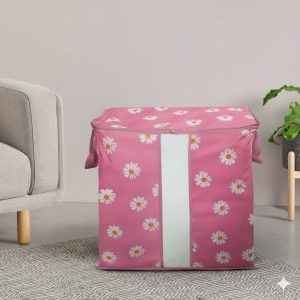 Non Woven Storage Bag in Floral Print – Durable Clothes & Bedding Organizer
