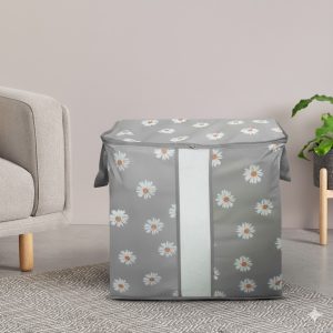Non Woven Storage Bag in Floral Print – Durable Clothes & Bedding Organizer