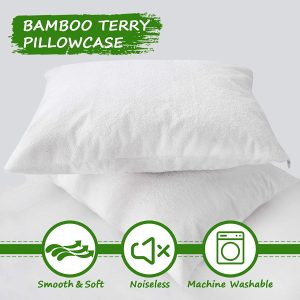 Terry Cotton Waterproof Pillow Protectors 19x29 – Dust Mite & Anti Allergy Protection