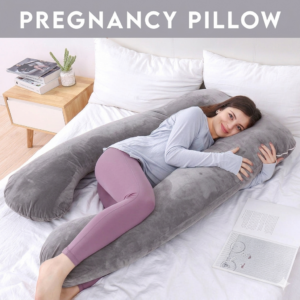 U-Shape Pregnancy Pillow Grey | Full Body Maternity Support Pillow for Sleep